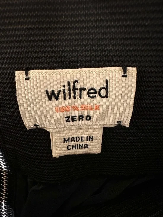 WILFRED | Black Silk Mini Gathered Waist A-Line Skirt Pockets - Picture 3 of 5